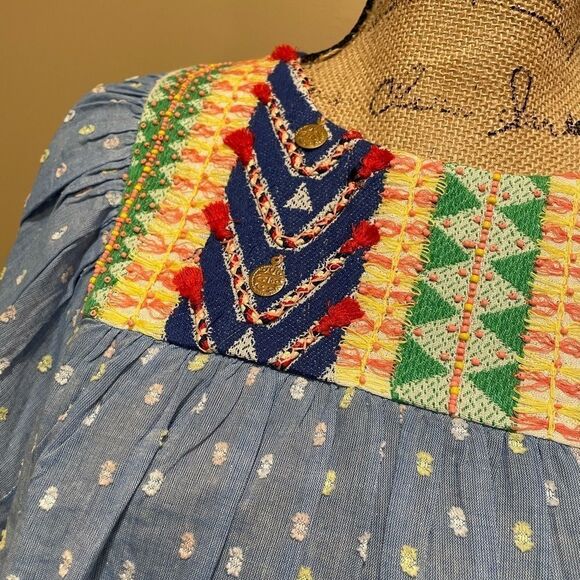 NWT Anthropologie Verb Pallavi Singhee Rhapsody Embroidered Blouse Medium B-1158 - Picture 8 of 8